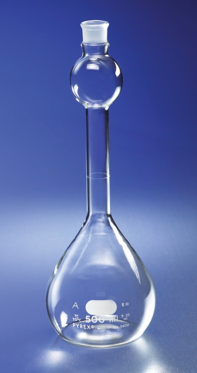 PYREX® volumetric mixing flask, with ST stopper capacity 100 mL ...