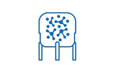 Icon of a bioreactor used for upstream cell culture in biotechnology