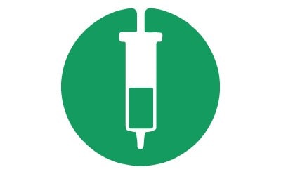 A green icon symbolizes sample preparation, representing a Solid Phase Extraction (SPE) syringe tube.