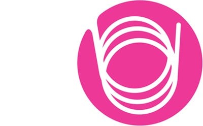 A stylized pink logo representing dynamic scientific analysis, symbolizing the laboratory process of analyzing TD tubes with TD/GC instruments, utilizing Mass Spec (MS) or Flame Ionization Detector (FID).