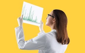 Scientist viewing HPLC chromatogram