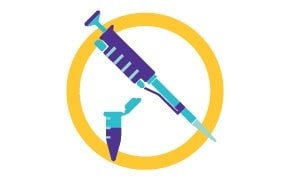 drawings of pipette, flask with fluid and microcentrifuge tube