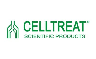 Green and white logo for CELLTREAT Scientific Products