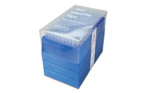 Stacked Trays with CELLTREAT VistaLab 250µL Pipette Tips for MLA & Ovation Pipettes