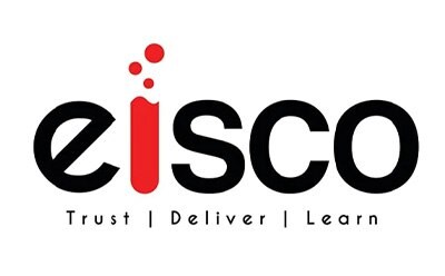 Eisco Mpartner Logo in black and red font