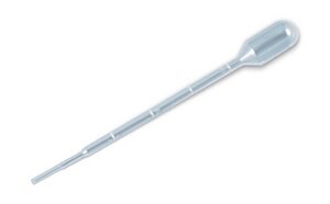 Graduated Transfer Pipets, 3.0ml, small bulb, graduated to 1ml, 140mm, from company Globe Scientific.