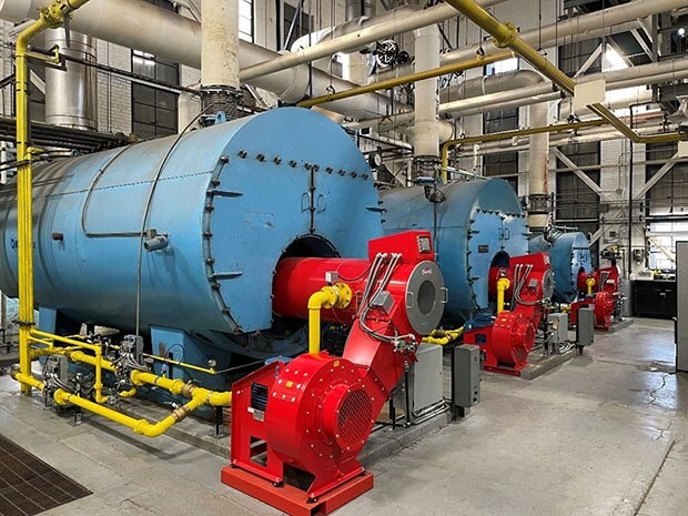 A boiler in a production facility.