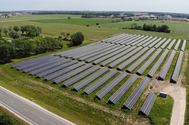 A field of solar panels