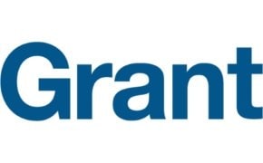 A blue text logo with the word "Grant" in lowercase letters.