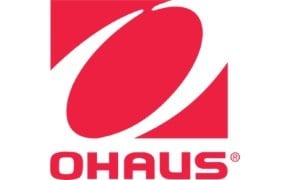 A red and white logo featuring a stylized "O" design with the word "OHAUS" below it.