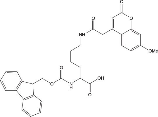 Chemical structure of Fmoc-Lys(Mca)-OH