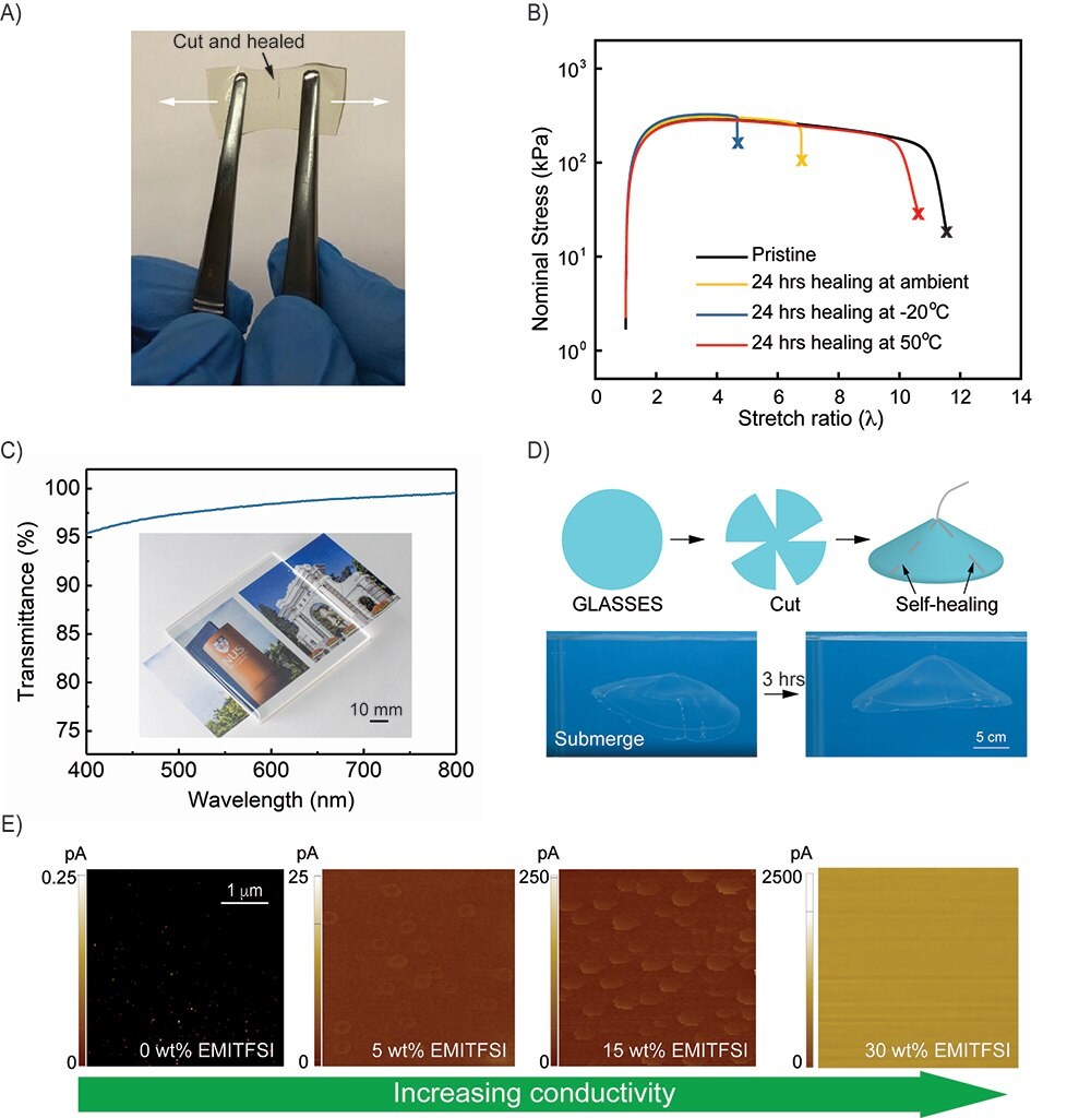 Photograph of a self-healing high-κ dielectric material