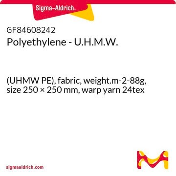 Polyethylene - U.H.M.W. (UHMW PE), fabric, weight.m-2-88g, size 250 × 250&#160;mm, warp yarn 24tex