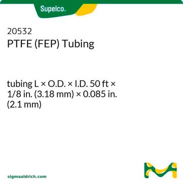 Tubos de PTFE (FEP) tubing L × O.D. × I.D. 50&#160;ft × 1/8&#160;in. (3.18&#160;mm) × 0.085&#160;in. (2.1&#160;mm)