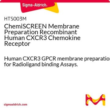 ChemiSCREEN Membrane Preparation Recombinant Human CXCR3 Chemokine Receptor Human CXCR3 GPCR membrane preparation for Radioligand binding Assays.