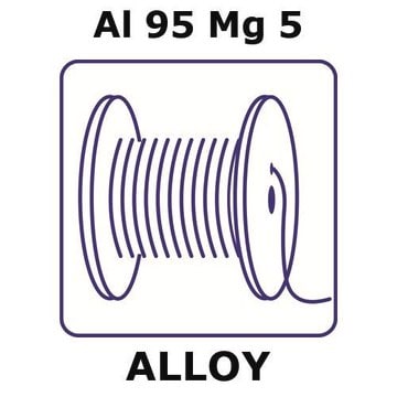 Aluminum alloy 5019 wire, Al 95%/Mg 5%, 0.05&#160;mm diameter, length 20 m, temper hard