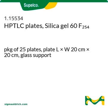 HPTLC plates, Silica gel 60 F₂₅₄ pkg of 25&#160;plates, plate L × W 20&#160;cm × 20&#160;cm, glass support