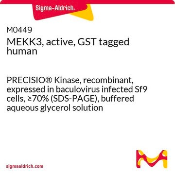 MEKK3, active, GST tagged human PRECISIO&#174; Kinase, recombinant, expressed in baculovirus infected Sf9 cells, &#8805;70% (SDS-PAGE), buffered aqueous glycerol solution