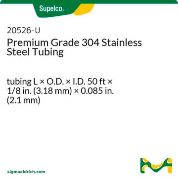 Premium Grade 304 Stainless Steel Tubing tubing L × O.D. × I.D. 50&#160;ft × 1/8&#160;in. (3.18&#160;mm) × 0.085&#160;in. (2.1&#160;mm)