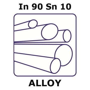 Indium-tin alloy, In90Sn10 100mm rod, 5.0mm diameter