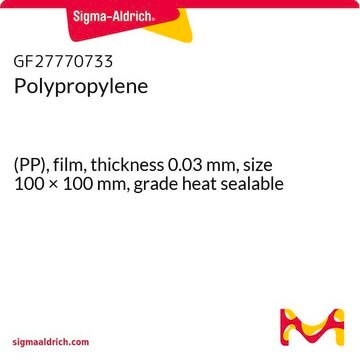 Polypropylene (PP), film, thickness 0.03&#160;mm, size 100 × 100&#160;mm, grade heat sealable