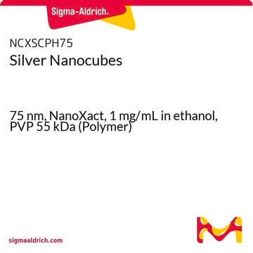 银纳米立方体 75&#160;nm, NanoXact, 1&#160;mg/mL in ethanol, PVP 55 kDa (Polymer)