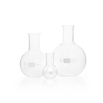 DURAN&#174; wide mouth reaction flask with beaded rim round bottom glass flask, flask capacity (250&#160;mL), single-neck