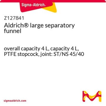 Aldrich&#174; large separatory funnel capacity 4&#160;L, overall capacity 4 L, PTFE stopcock, joint: ST/NS 45/40