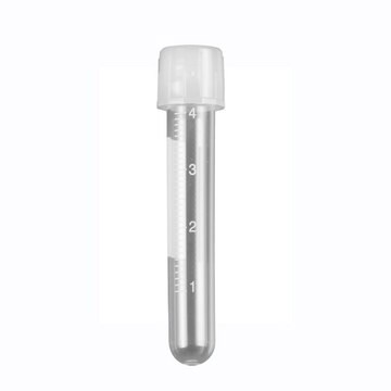 MTC&#8482; Bio DuoClick&#8482; Two Position Screw-cap Culture Tube capacity 5&#160;mL, polypropylene, sterile, pack of 500&#160;ea (10 x racks 50EA)