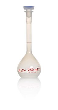 Azlon Clear PMP Volumetric Flask with PPE Stopper class B, tolerance, capacity 250&#160;mL