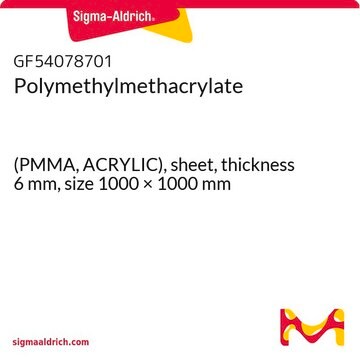 Polymethylmethacrylate (PMMA, ACRYLIC), sheet, thickness 6&#160;mm, size 1000 × 1000&#160;mm