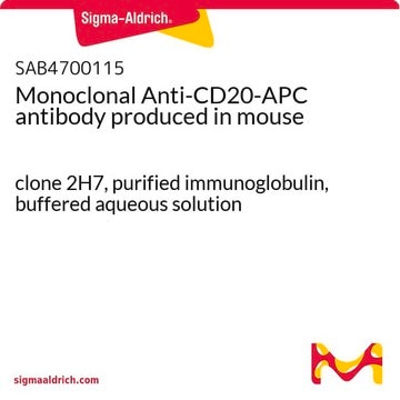 Monoclonal Anti-CD20-APC antibody produced in mouse clone 2H7, purified immunoglobulin, buffered aqueous solution