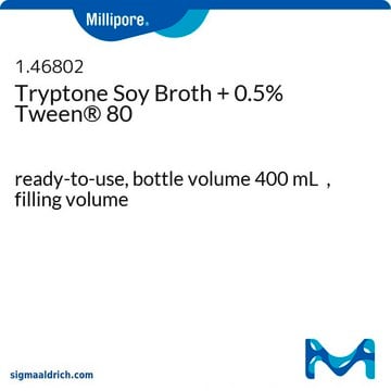 Tryptic Soy Broth Ready-to-use Bottles Tween&#174; 0.5&#160;%, bottle capacity 500&#160;mL, bottle filling volume 400&#160;mL, closure type, blue screw cap with septum, box of 6&#160;bottles