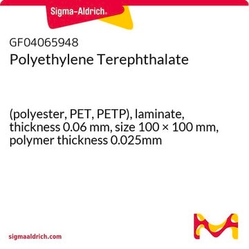 Polyethylene Terephthalate (polyester, PET, PETP), laminate, thickness 0.06&#160;mm, size 100 × 100&#160;mm, polymer thickness 0.025mm