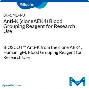 Anti-K (cloneAEK4) Blood Grouping Reagent for Research Use BIOSCOT&#8482; Anti-K from the clone AEK4, Human IgM, Blood Grouping Reagent for Research Use