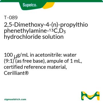 2,5-Dimethoxy-4-(n)-propylthiophenethylamine-13C,D3 hydrochloride solution 100&#160;&#956;g/mL in acetonitrile: water (9:1) (as free base), ampule of 1&#160;mL, certified reference material, Cerilliant&#174;