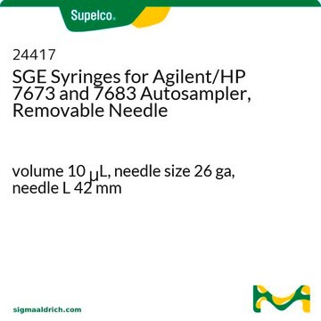 SGE Syringes for Agilent/HP 7673 and 7683 Autosampler, Removable Needle volume 10&#160;&#956;L, needle size 26 ga, needle L 42&#160;mm