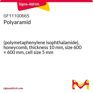 Polyaramid (polymetaphenylene isophthalamide), honeycomb, thickness 10&#160;mm, size 600 × 600&#160;mm, cell size 5&#160;mm