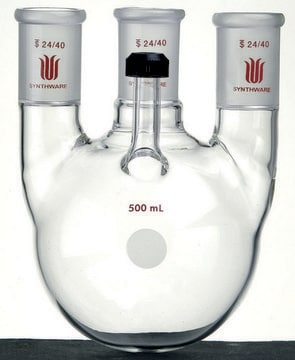 Synthware&#8482; four-neck round bottom flask with threaded side arm capacity 1,000&#160;mL, center joint: ST/NS 24/40, side joint: ST/NS 24/40