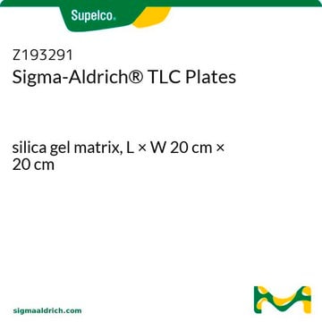 Placas de TLC Sigma-Aldrich&#174; silica gel matrix, L × W 20&#160;cm × 20&#160;cm