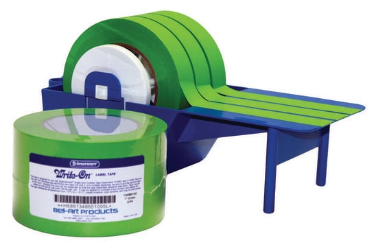 Bel-Art&#174; Write-on&#8482; Label Tape roll size 40&#160;yard, green, width 1&#160;in., pk of 3