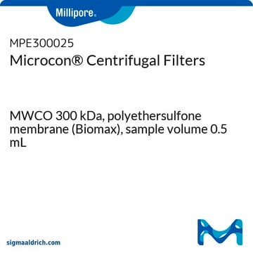 Microcon&#174; 离心过滤器 MWCO 300&#160;kDa, polyethersulfone membrane (Biomax), sample volume 0.5 mL