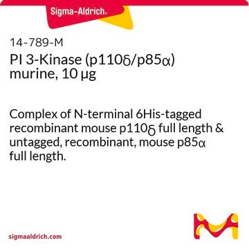 PI 3-Kinaza (p110δ/p85α) mysia, 10 µg Complex of N-terminal 6His-tagged recombinant mouse p110&#948; full length &amp; untagged, recombinant, mouse p85&#945; full length.