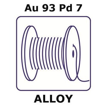 Gold-palladium alloy, Au93Pd7 0.5m wire, 0.5mm diameter, as drawn