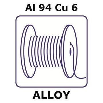 Aluminium alloy 2319 wire, Al 94%/Cu 6%, 1.2&#160;mm diameter, length 200 m