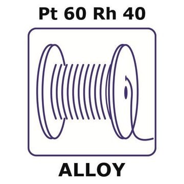 Platinum-rhodium alloy, Pt60Rh40 1m wire, 0.125mm diameter, as drawn