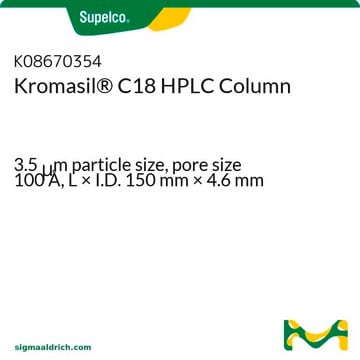 Kromasil&#174; C18 高效液相色谱柱 3.5&#160;&#956;m particle size, pore size 100&#160;Å, L × I.D. 150&#160;mm × 4.6&#160;mm