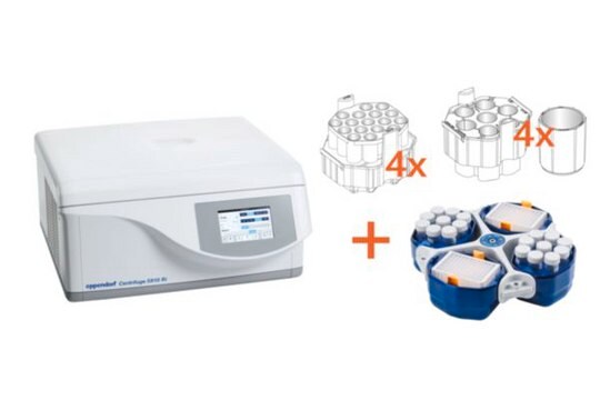 Eppendorf&#174; Centrifuge 5910 Ri G with rotor S-4xUniversal incl. buckets, adapters for 5/15/50 mL and 175-250 mL bottles and plates, AC/DC input 230 V (GB Plug)