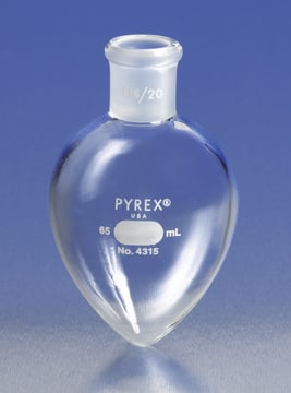 Pyrex&#174; pear-shaped flask, with ST 14/20 outer joint capacity 50&#160;mL