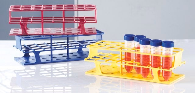 OneRack&#174; Test Tube Rack Full, polypropylene, size 72&#160;wells, well diam. 13&#160;mm, white